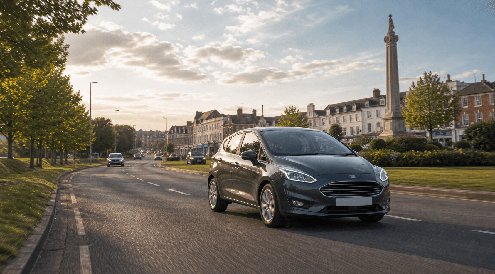 Compact hire car ready for practical travel around Didcot